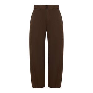 Lemaire Men Cotton Trousers With Braided Belt